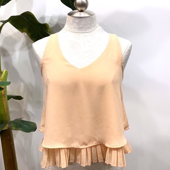 Material Girl Blush Layered Ruffle Crop Tank - Picture 1 of 5